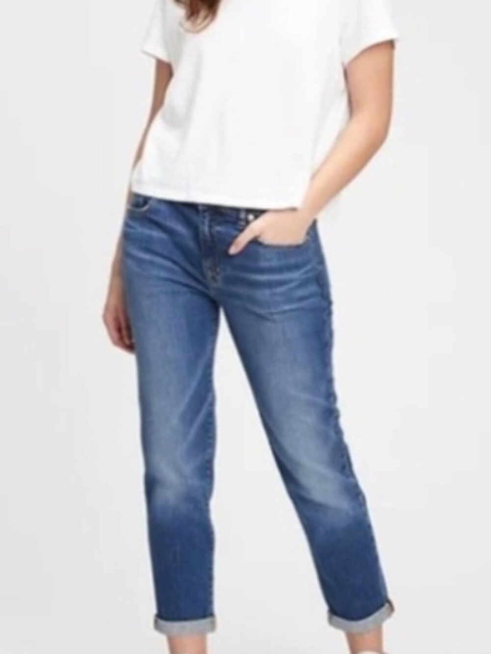 GAP Girlfriend Mid Rise Ankle Jeans Size 16/33 Short